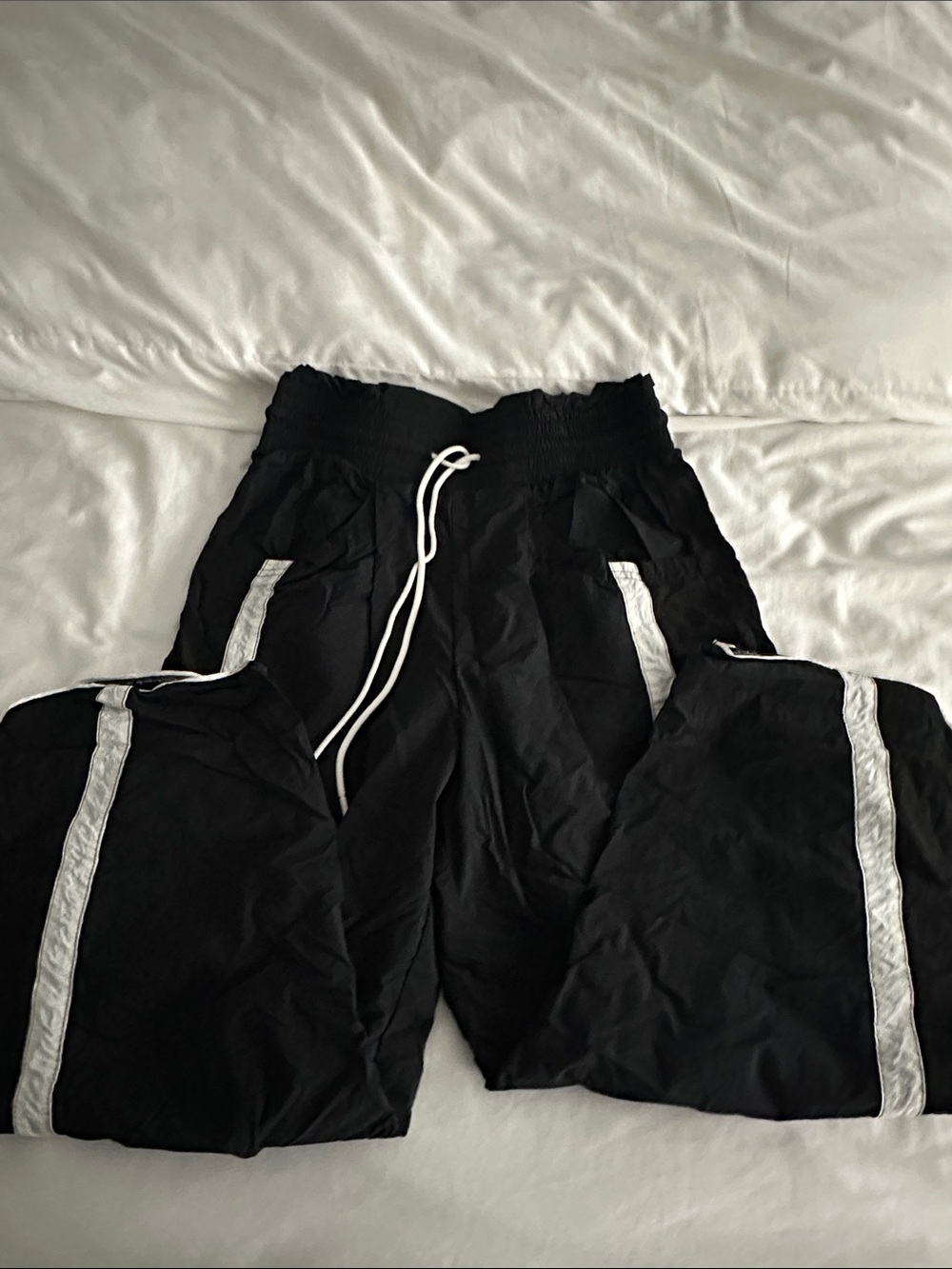 Free People Black Jogger Pants with White Stripe size Medium